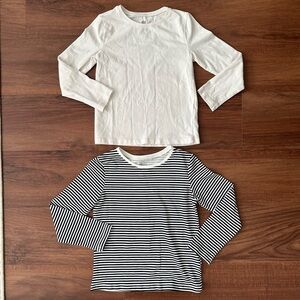 H&M Kids White and Striped Long Sleeve Tees